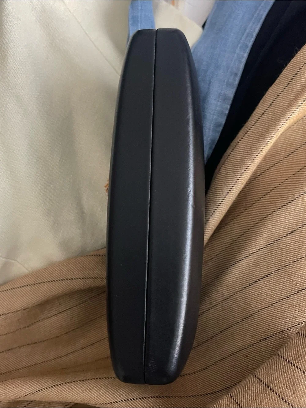 Versace Black Leather Eyewear Case with Gold Versace Logo